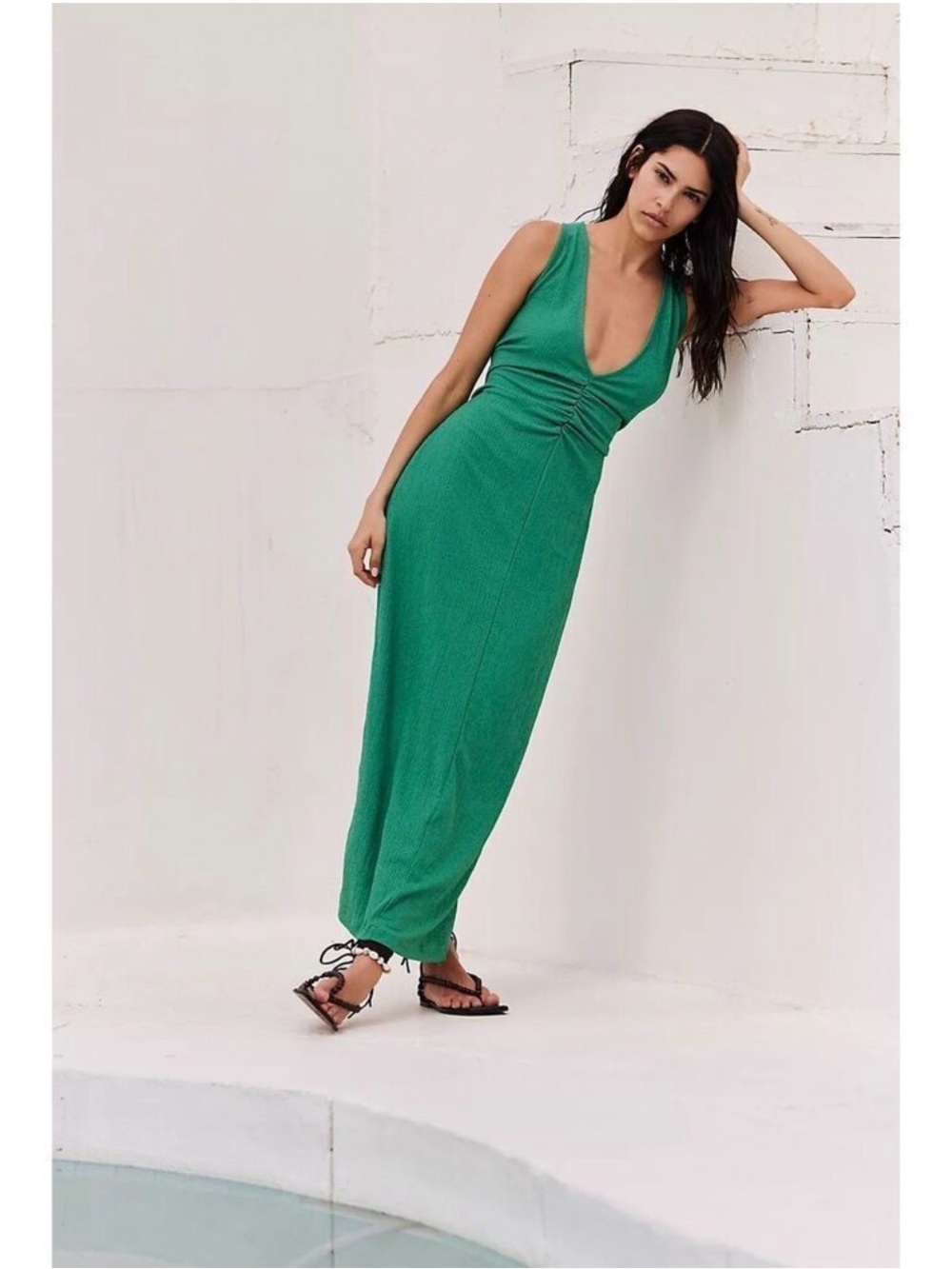 Free People Beach Lyla Green Midi Dress Size Large